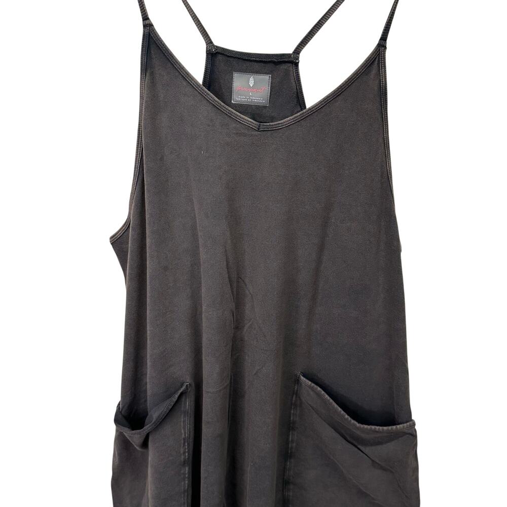 FP Movement Hot Shot Dark Gray Baggy Relaxed Jumpsuit Womens Large Relaxed Boho - Picture 2 of 12